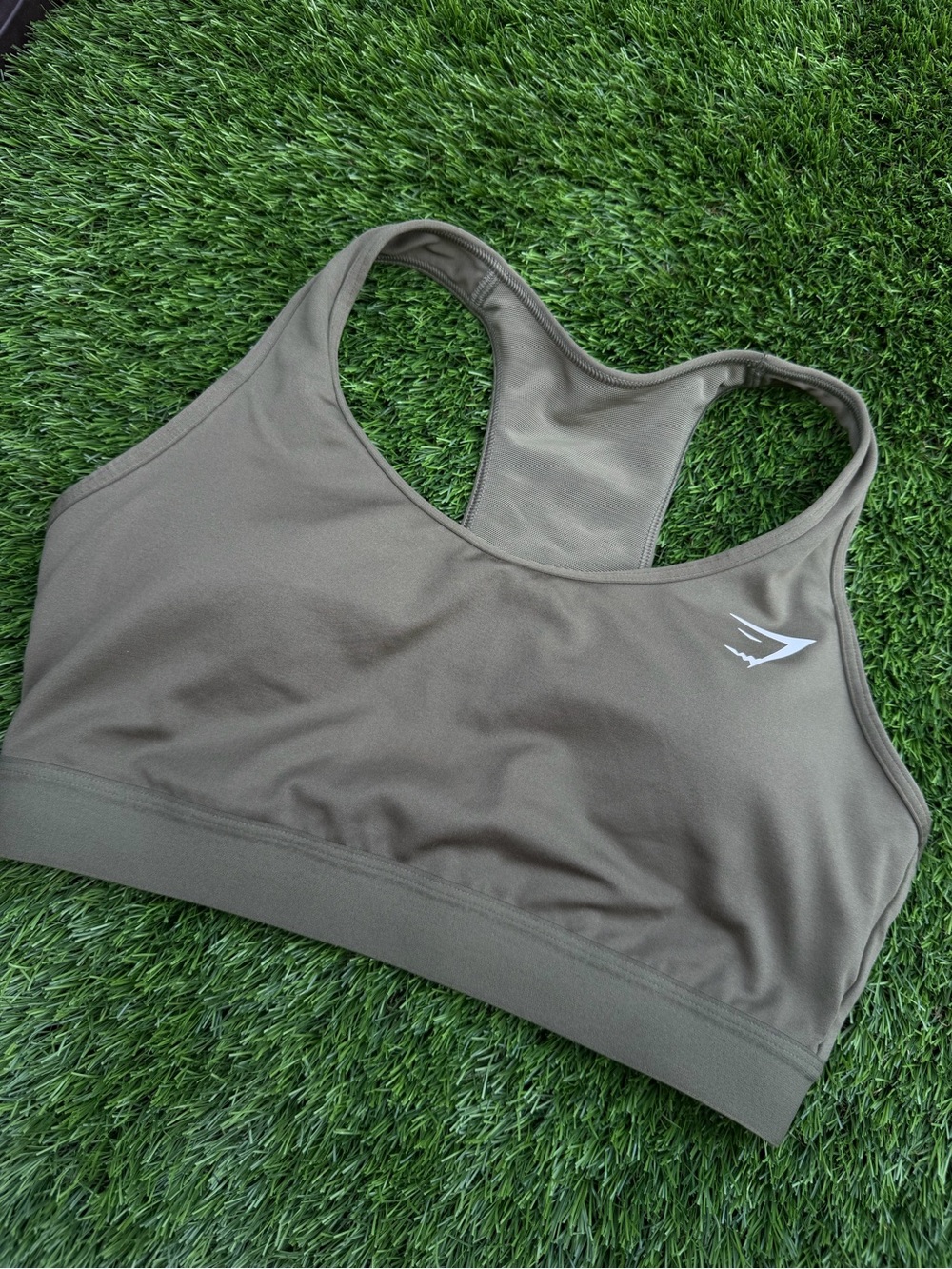 Gymshark Olive Green Racerback Sports Bra